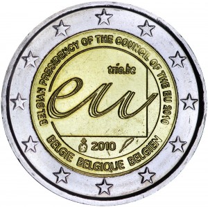 2 евро 2010, Бельгия, Председательство Бельгии в Совете Европейского Союза 2010 цена, стоимость